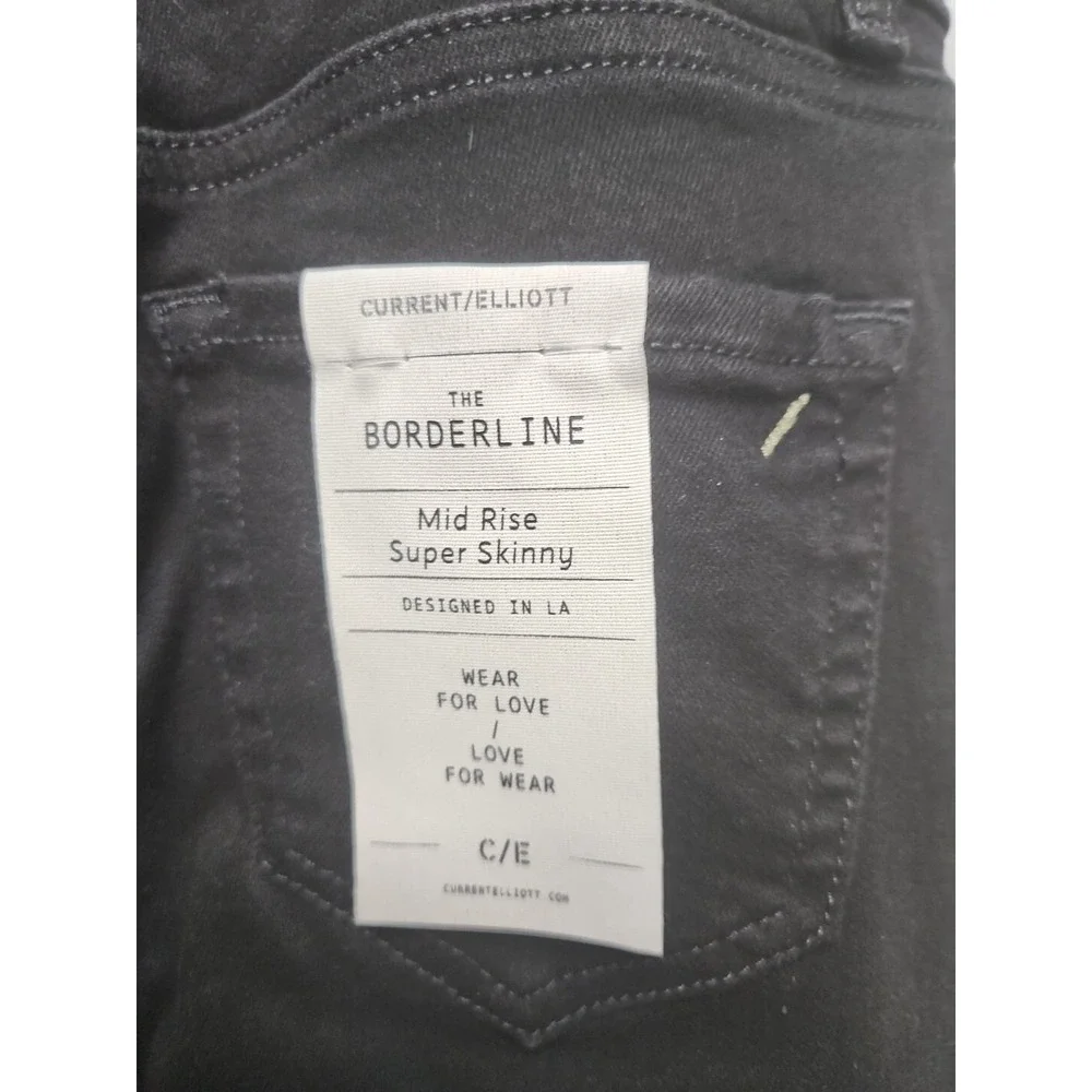 Current Elliott The Skinny The Borderline Black Jeans Size 25